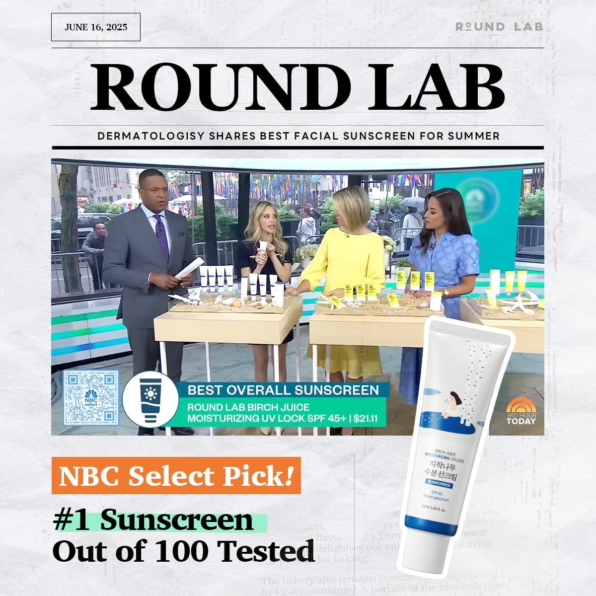 Birch Juice Moisturizing Sun Cream SPF50+ PA++++ 50ml